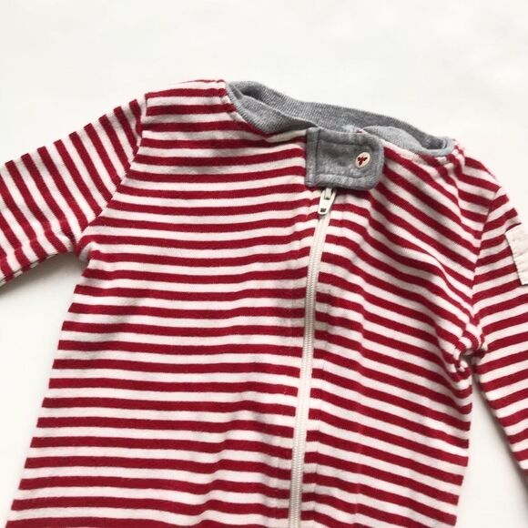 Burts Bees Baby stripe footed pyjamas VGUC 3-6 months - Picture 2 of 6